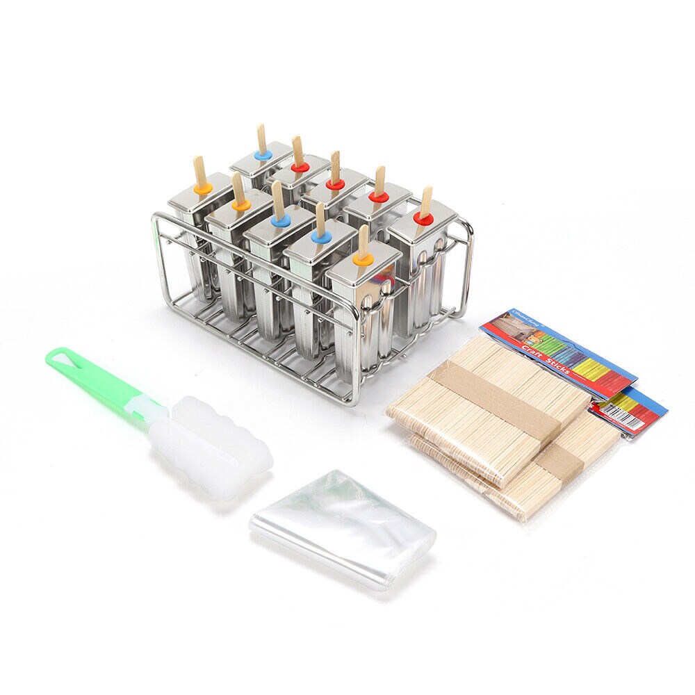 Kitcheniva 10pc Stainless Steel Ice Cream Popsicle Mold