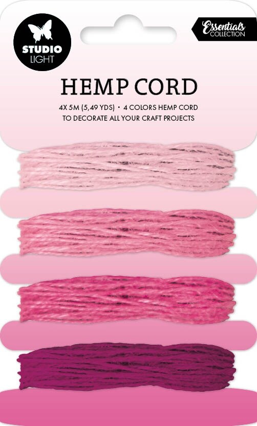Studio Light Consumables Hemp Cord 4/Pkg-Nr. 07, Shades Of Pink