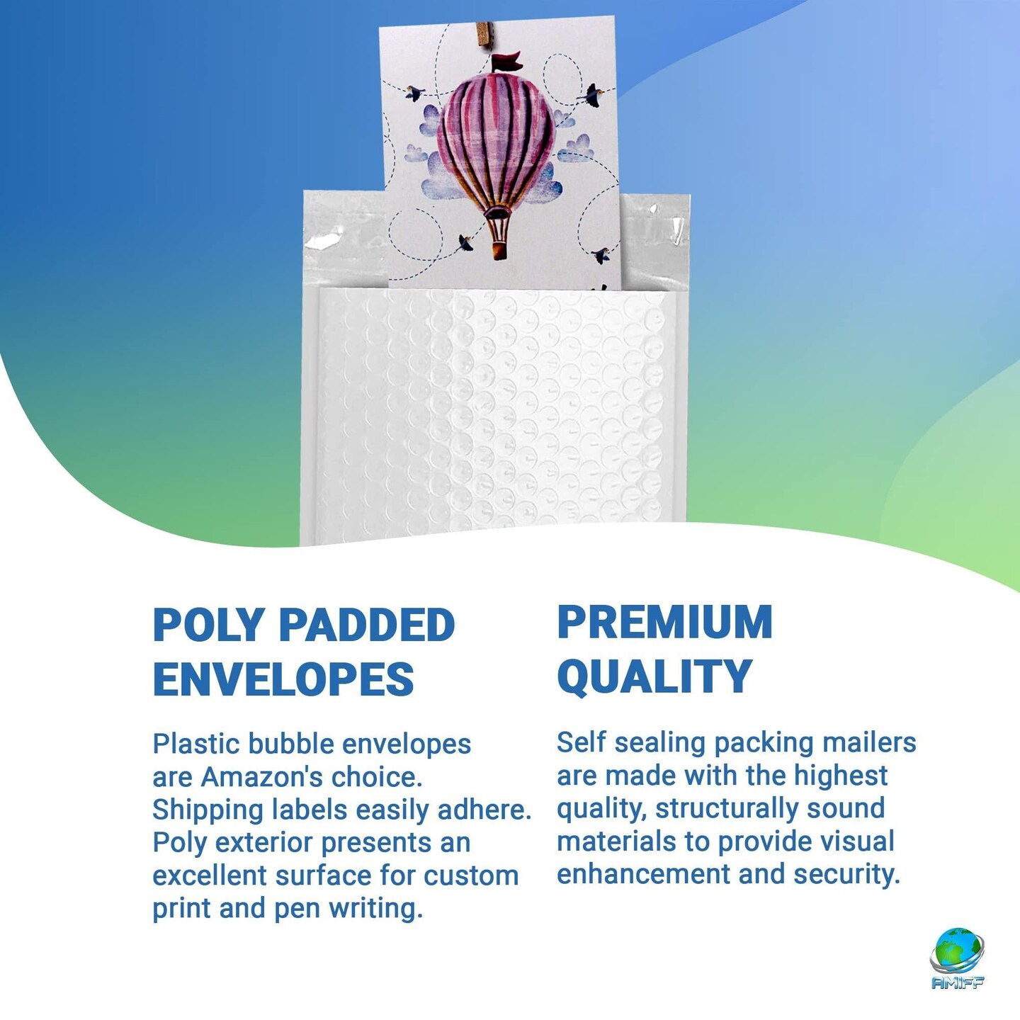 Poly Bubble Mailers 14.75 x 19 White Bubble Poly Mailers 5 Pack Waterproof Padded Shipping Bags Lightweight Padded Shipping Envelopes for Packaging Cushioning Padded Envelopes Self Seal
