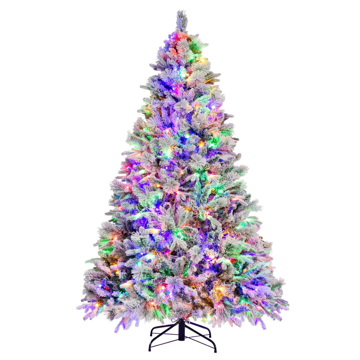 Artificial Xmas Tree With Pine Needles And Led Lights-7 Ft
