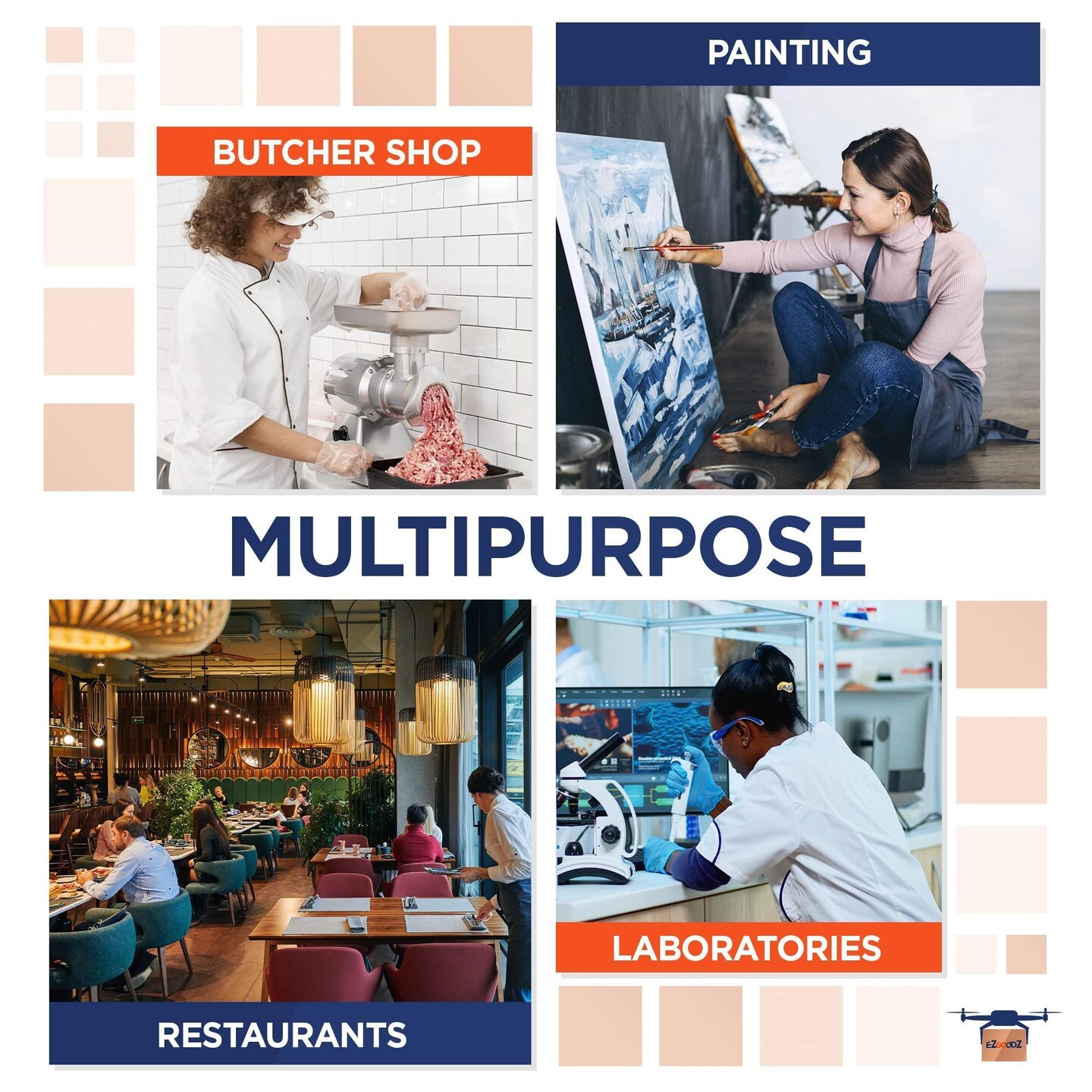 Disposable Lab Coat Small Pack of 10 Sky Blue Disposable Lab Coats for Adults SPP 45 GSM Painting Lab Coat Disposable Unisex Plastic Lab Coats with Snaps Knit Cuffs Collar 3 Pockets