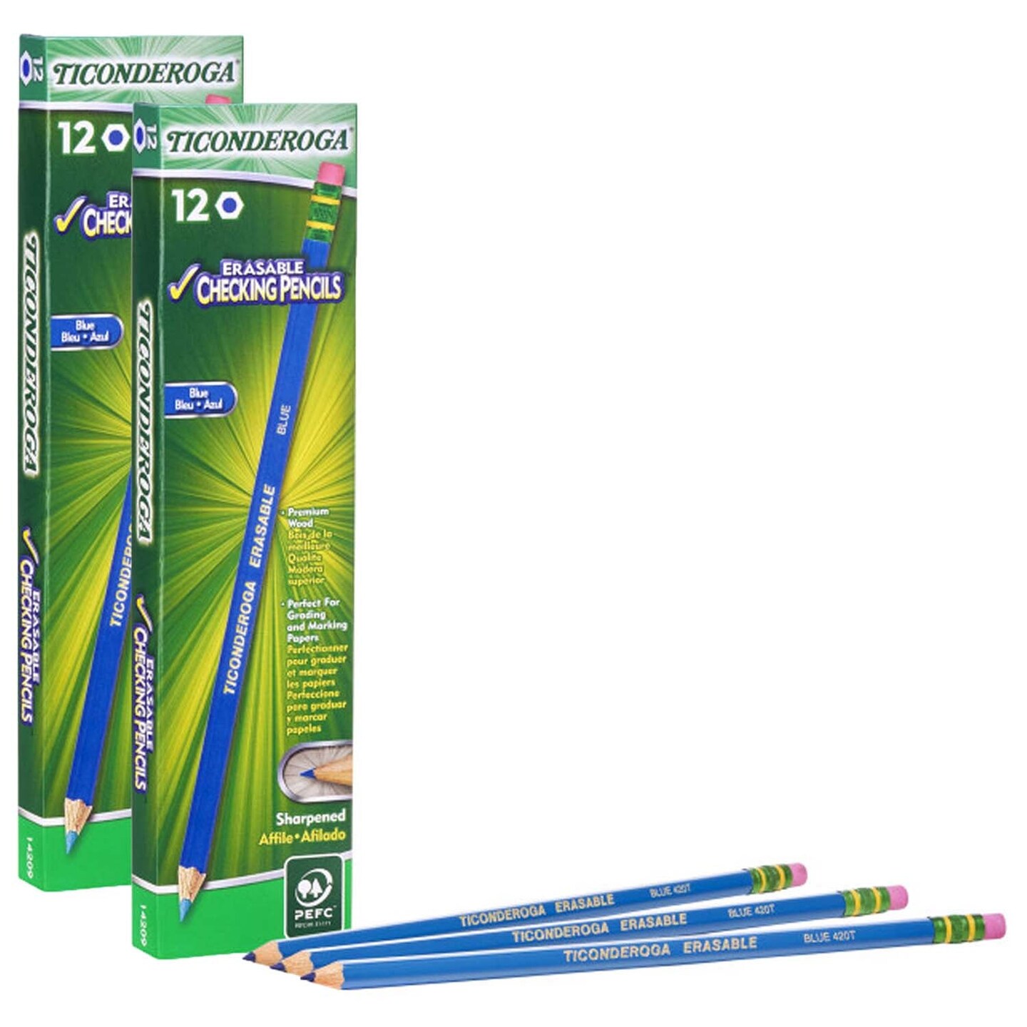 Erasable Colored Pencils&#x2122;, Blue, 12 Per Pack, 2 Packs