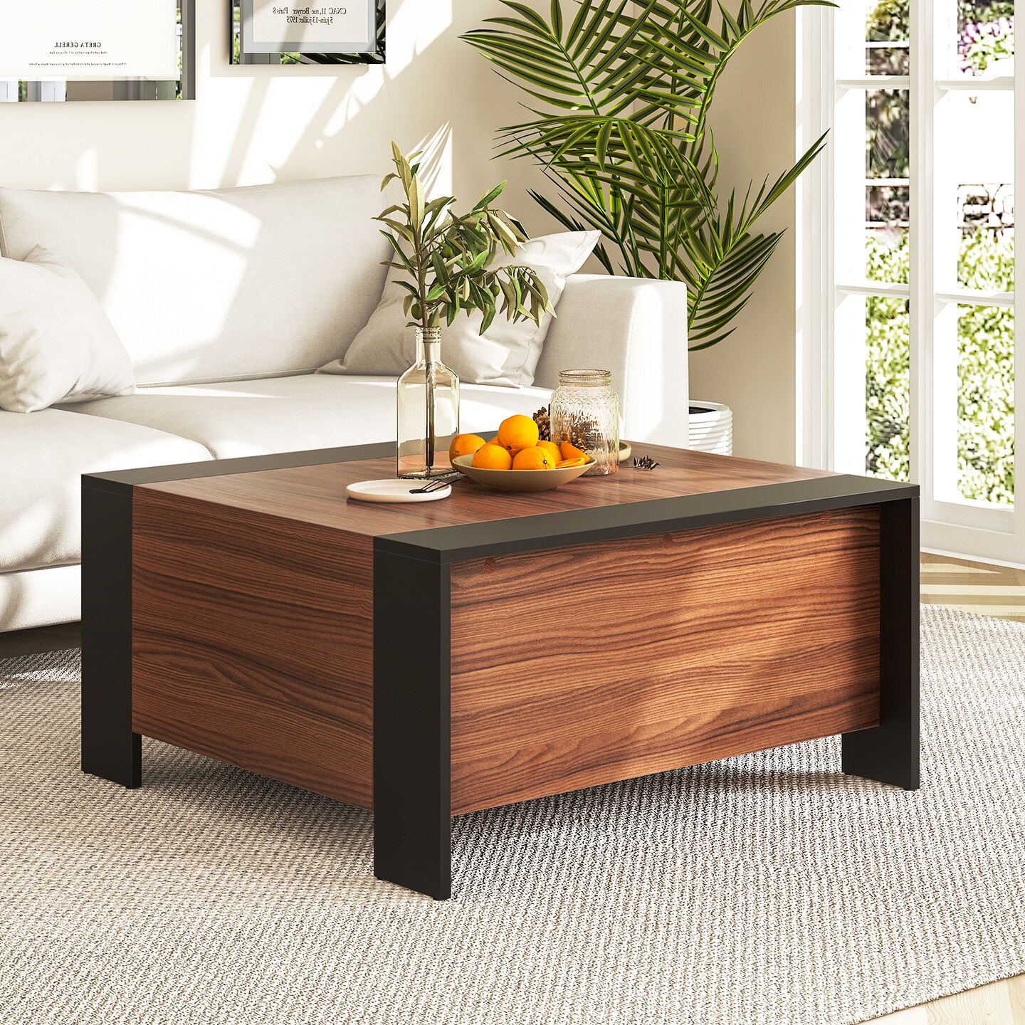 Coffee Table With Sliding Top And Hidden Compartment
