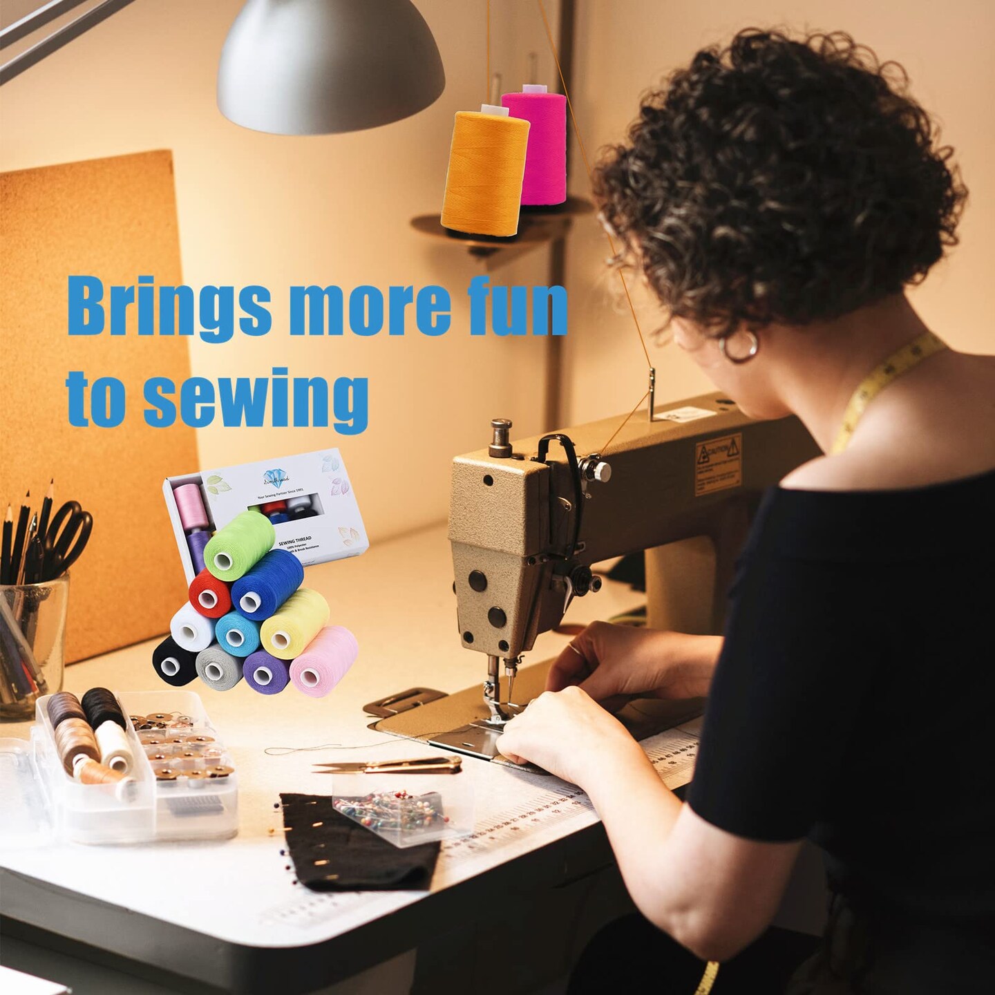 10 Spool Assorted Macaron Series 1000 Yards Each Bobbin Polyester Thread for Sewing, Handy Polyester Sewing Threads for Sewing Machine - (Macaron Color Series)