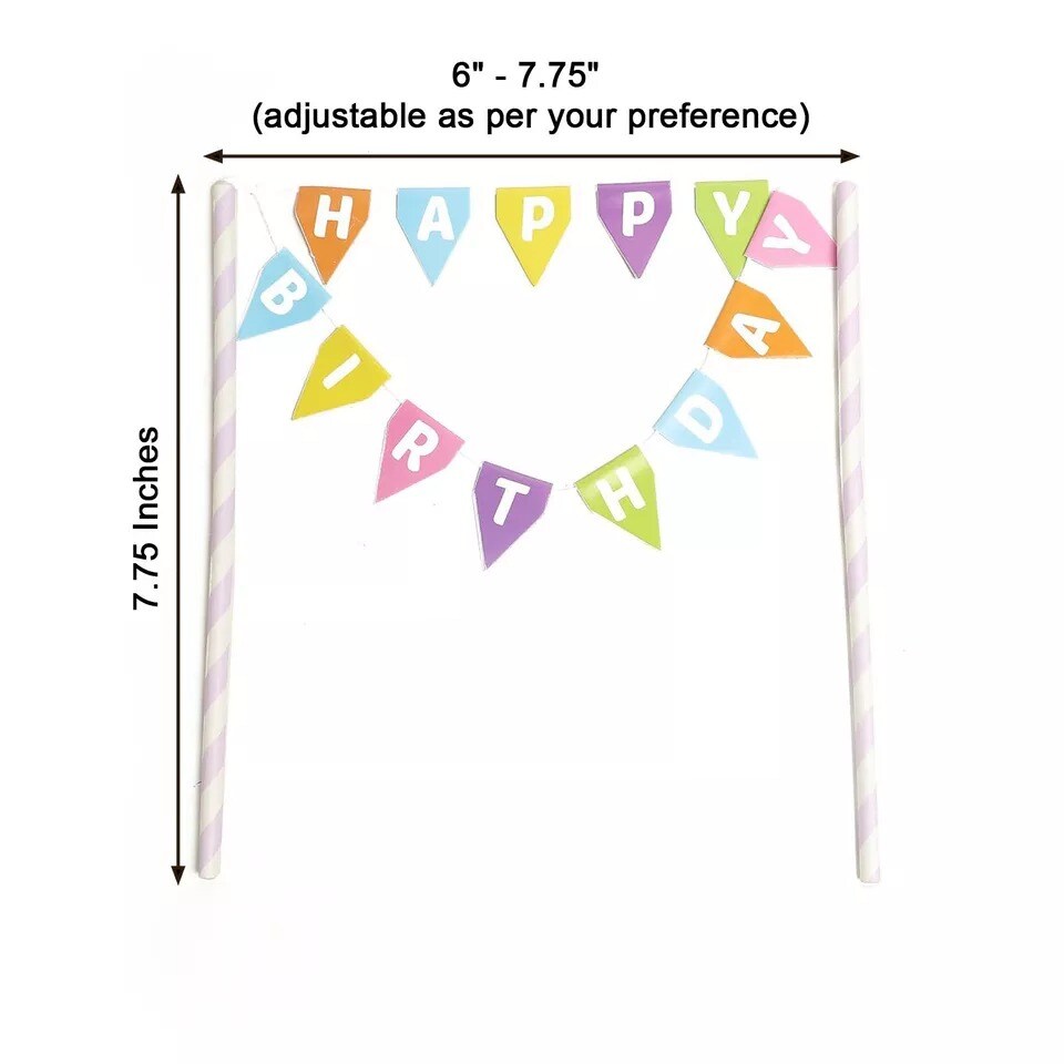 Lavender Happy Birthday Cake Topper Banner Set