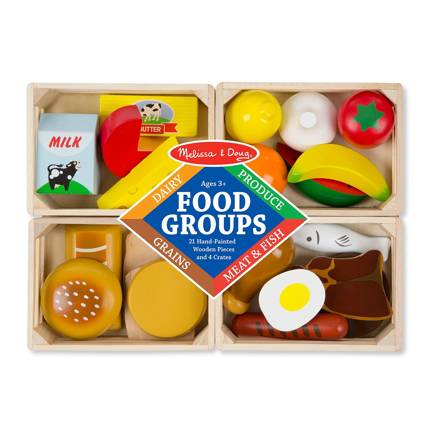Food Groups - Wooden Play Food in Crates