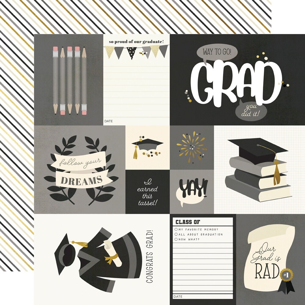 Graduation Double-Sided Cardstock 12&#x22;X12&#x22;-Elements