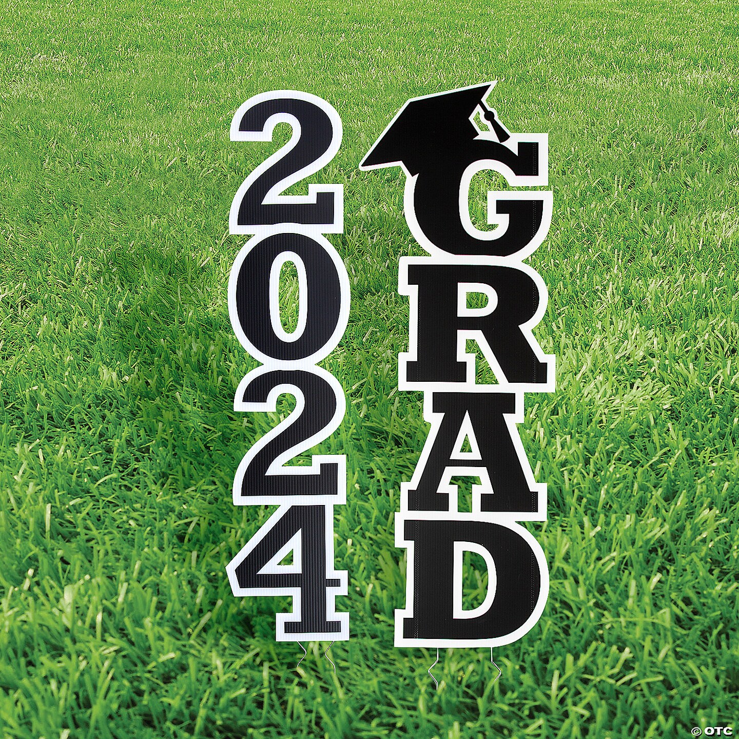 7 3/4" x 2 Ft. Religious Graduation Single-Sided Plastic Yard Stake Set - 2 Pc.