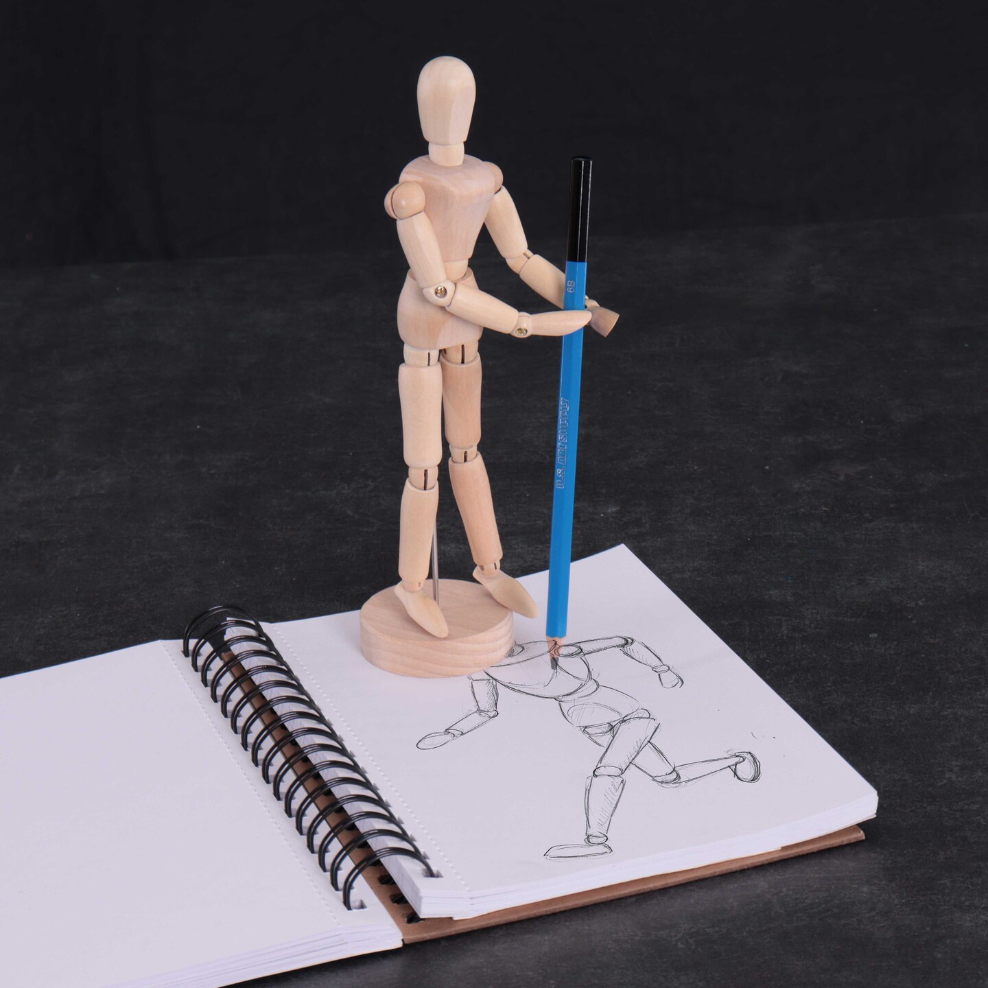 Wood 8&#x22; Artist Drawing Manikin Articulated Mannequin with Base and Flexible Body - Perfect For Drawing the Human Figure (8&#x22; Female)