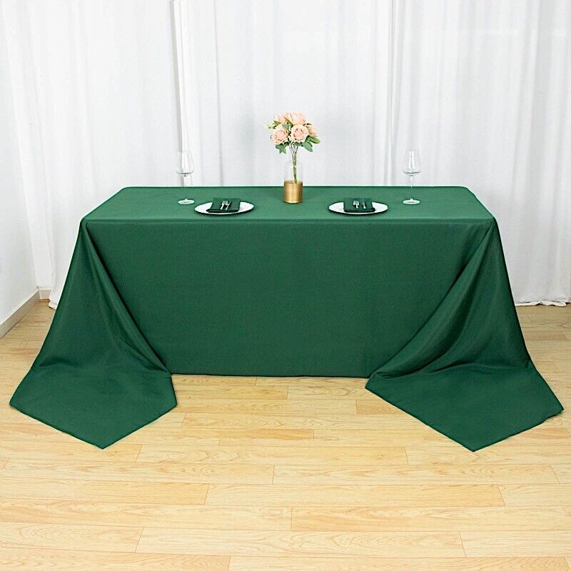 90x156-Inch HUNTER GREEN RECTANGULAR Premium Polyester Tablecloths