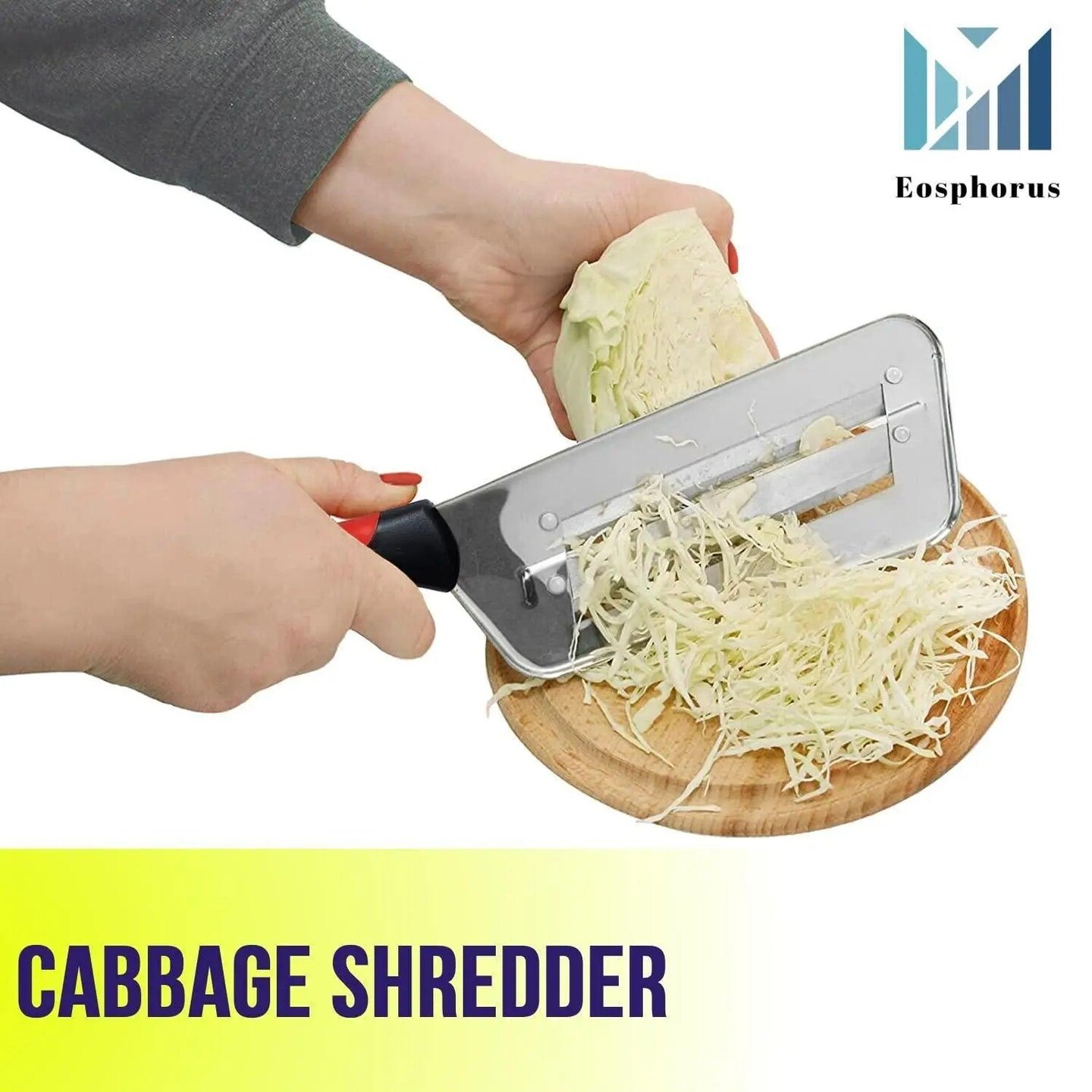 Cabbage Shredder Cabbage Slicer Knife Cabbage Cutter for Sauerkraut Coleslaw with Two Sharp Stainless Steel Blades