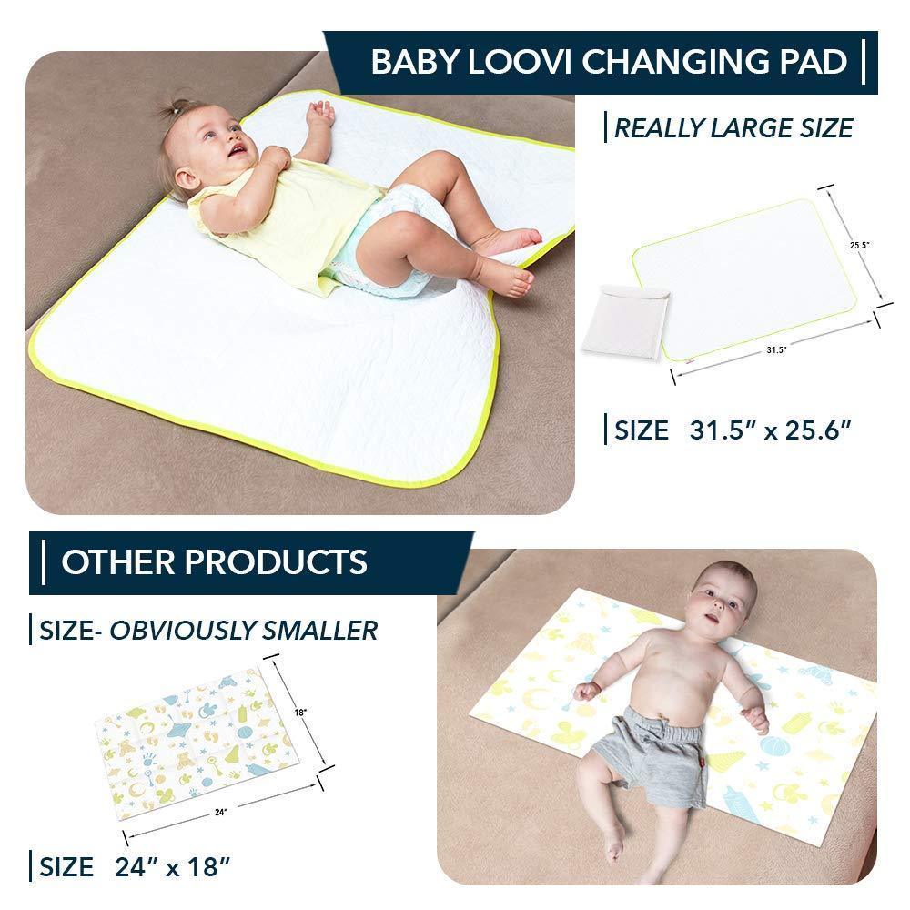 Portable Changing Pad for Home &#x26; Travel   Biggest Reusable Waterproof Changing Mat Extra Large Size 25.5&#x201D;x31.5&#x201D;   Reinforced Double Seams   Change Diaper On The Go   Unisex Boys &#x26; Girls   Storage Bag
