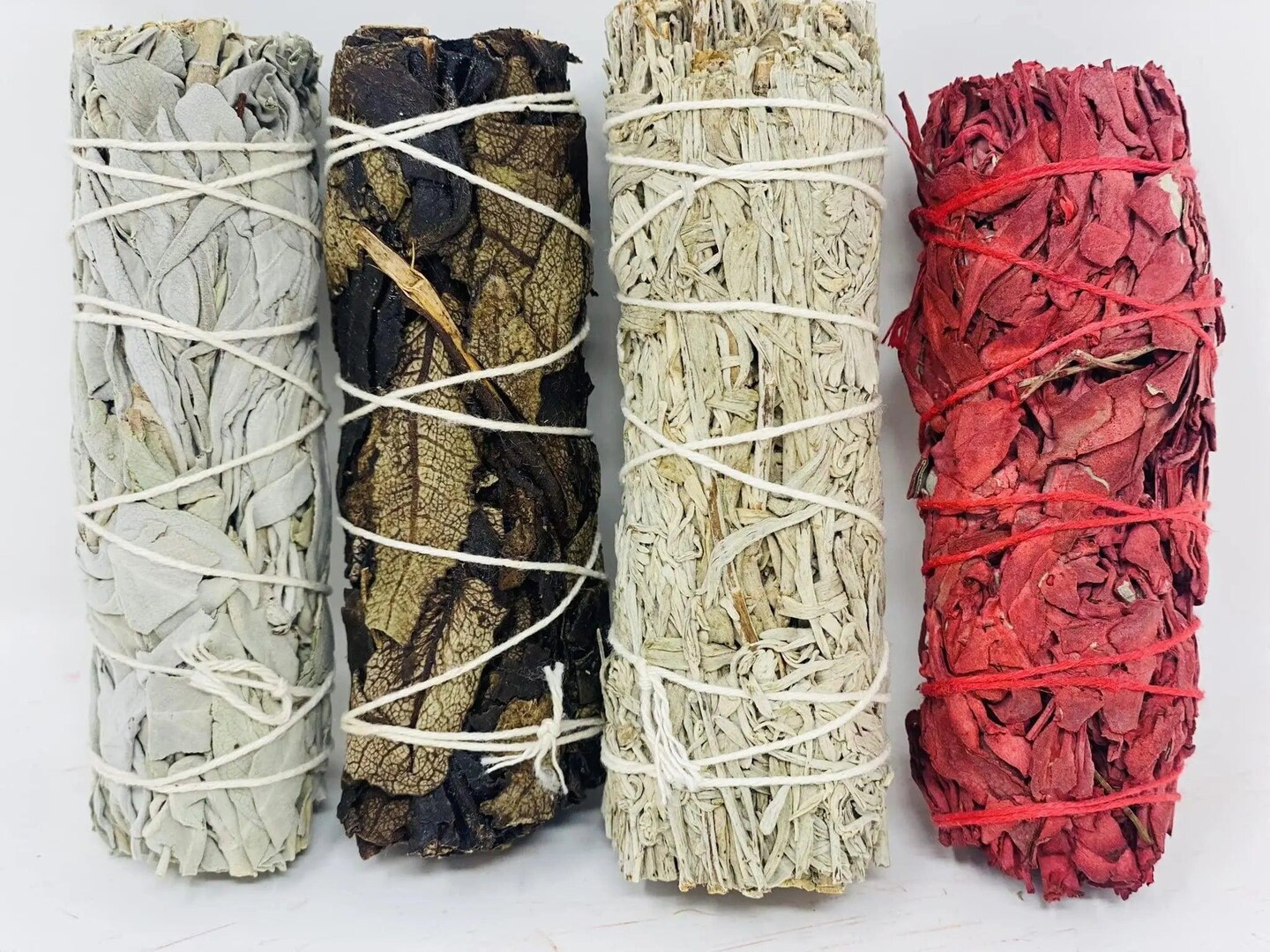 Variety Pack of White Sage Black Sage Blue Sage and Red Sage (Dragon Blood)