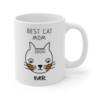 Mug-tastic Tazza In Ceramica 'Best Cat Mom Ever' - 312ml, Lavabile In Microonde E Lavastoviglie