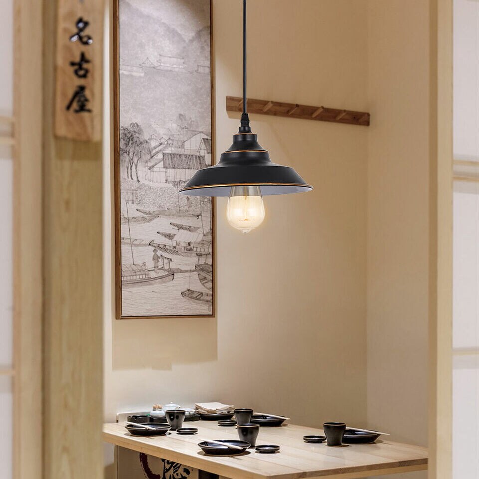 Kitcheniva Pulley Pendant Light Black Ceiling Hanging Farmhouse Rustic