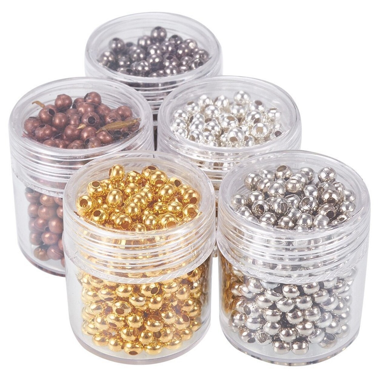 5 Box 3.2 4Mm Crimp Beads Durable Not Easy To Fade Hard Stylish Spacer Beads For Jewelry Making