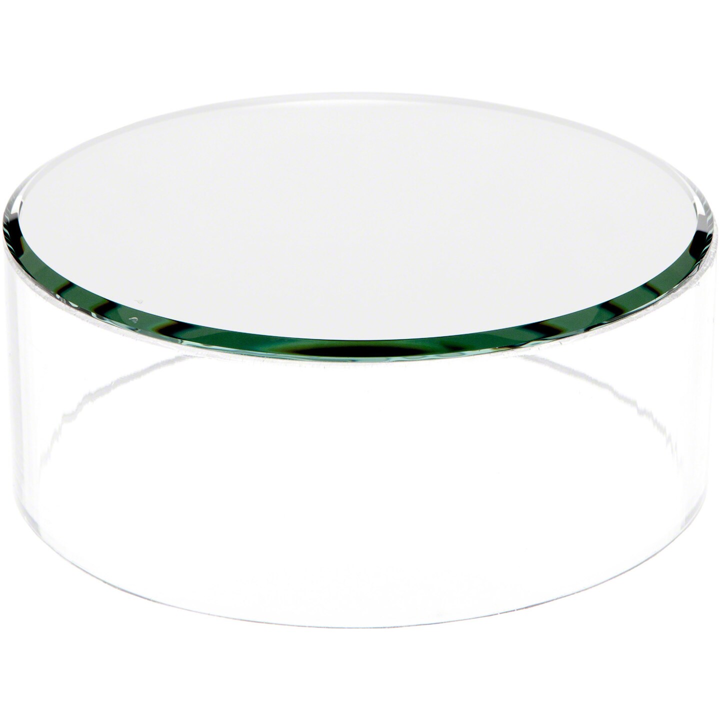 Plymor Clear Acrylic Cylinder Display Riser with Mirror Top, 2
