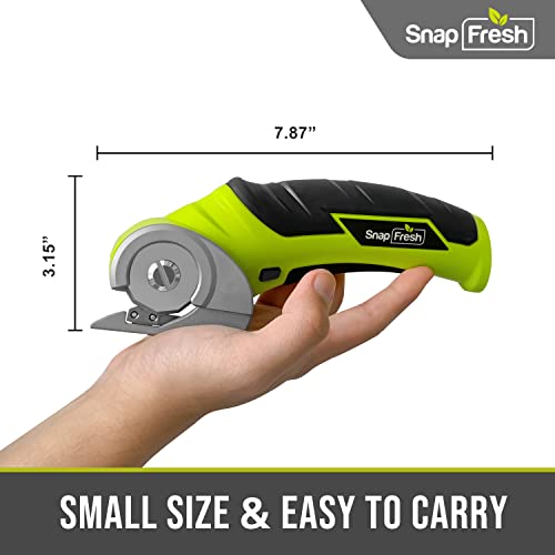 SnapFresh Cordless Electric Scissors, 4V Electric Mini Cutter, Carpet and Cardboard Cutter with A Replacement Blade, Rotary Cutter for Cardboard