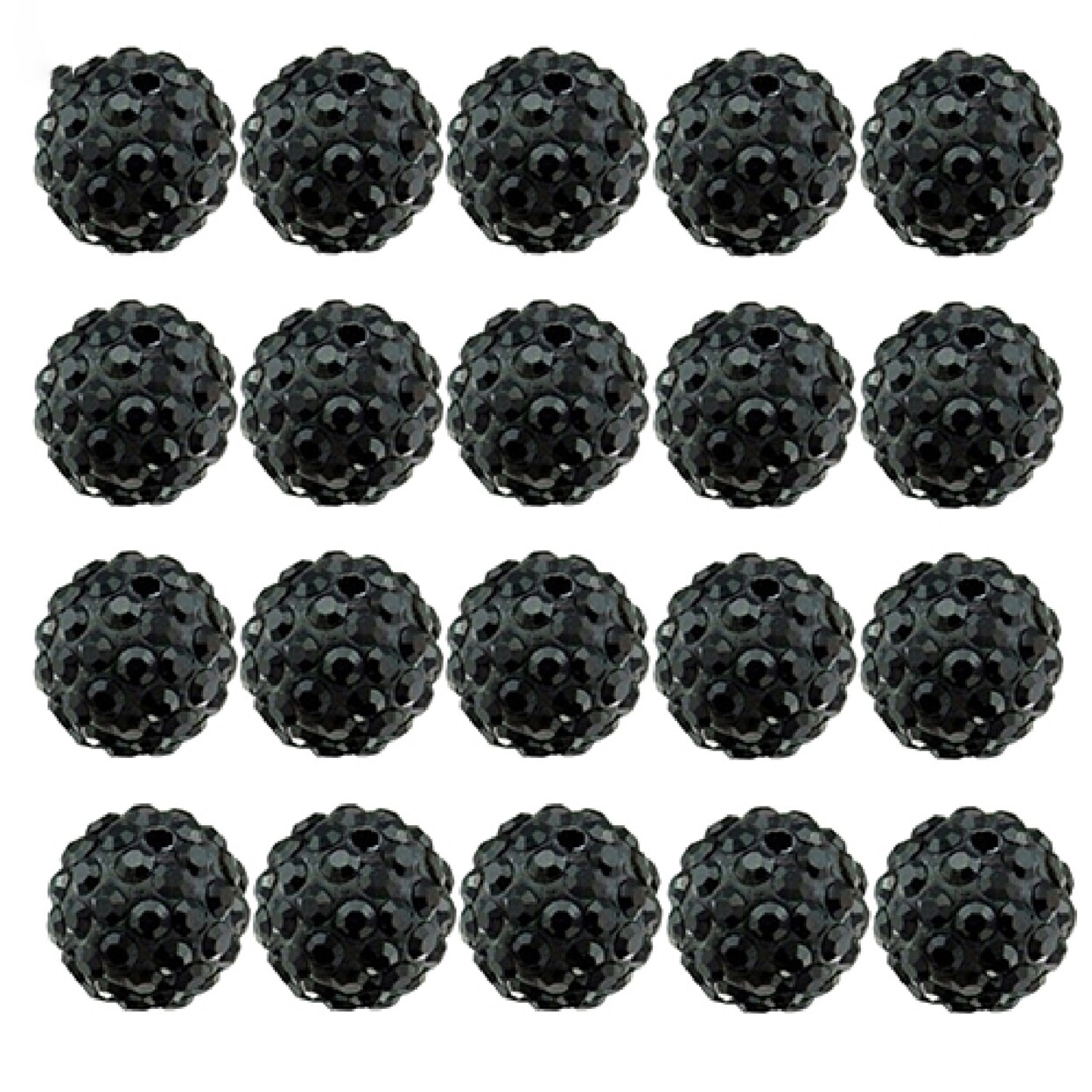 20Pcs 10Mm Czech Rhinestones Pave Clay Round Disco Ball Spacer Beads