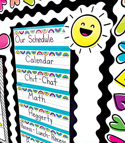 65 Feet Black Bulletin Board Borders, Scalloped Border Trim, Rolled Classroom Borders for Bulletin Board, White Board, Cork Board, Locker, and Classroom D&#xE9;cor