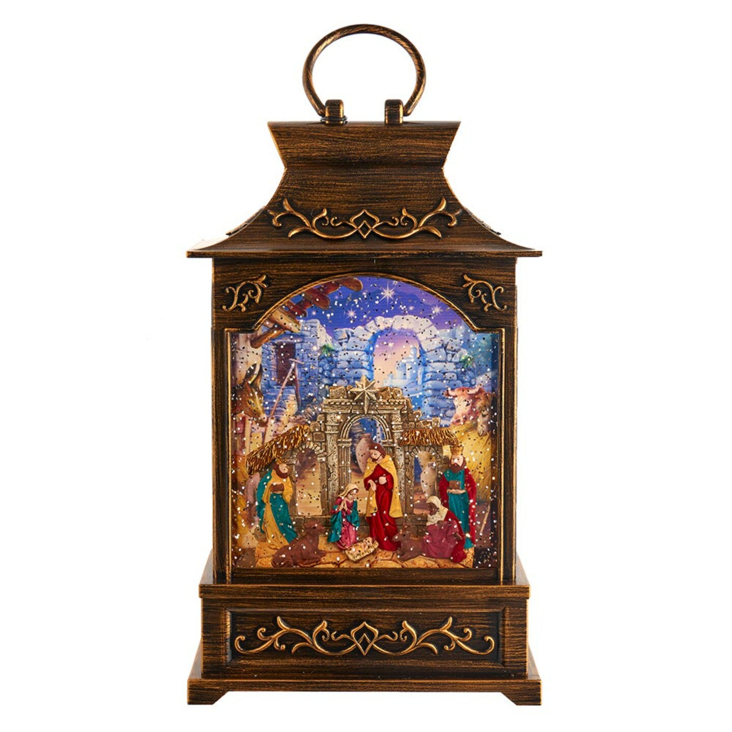 KSA 11" LED Lighted Nativity Scene Christmas Snow Globe Lantern | Michaels