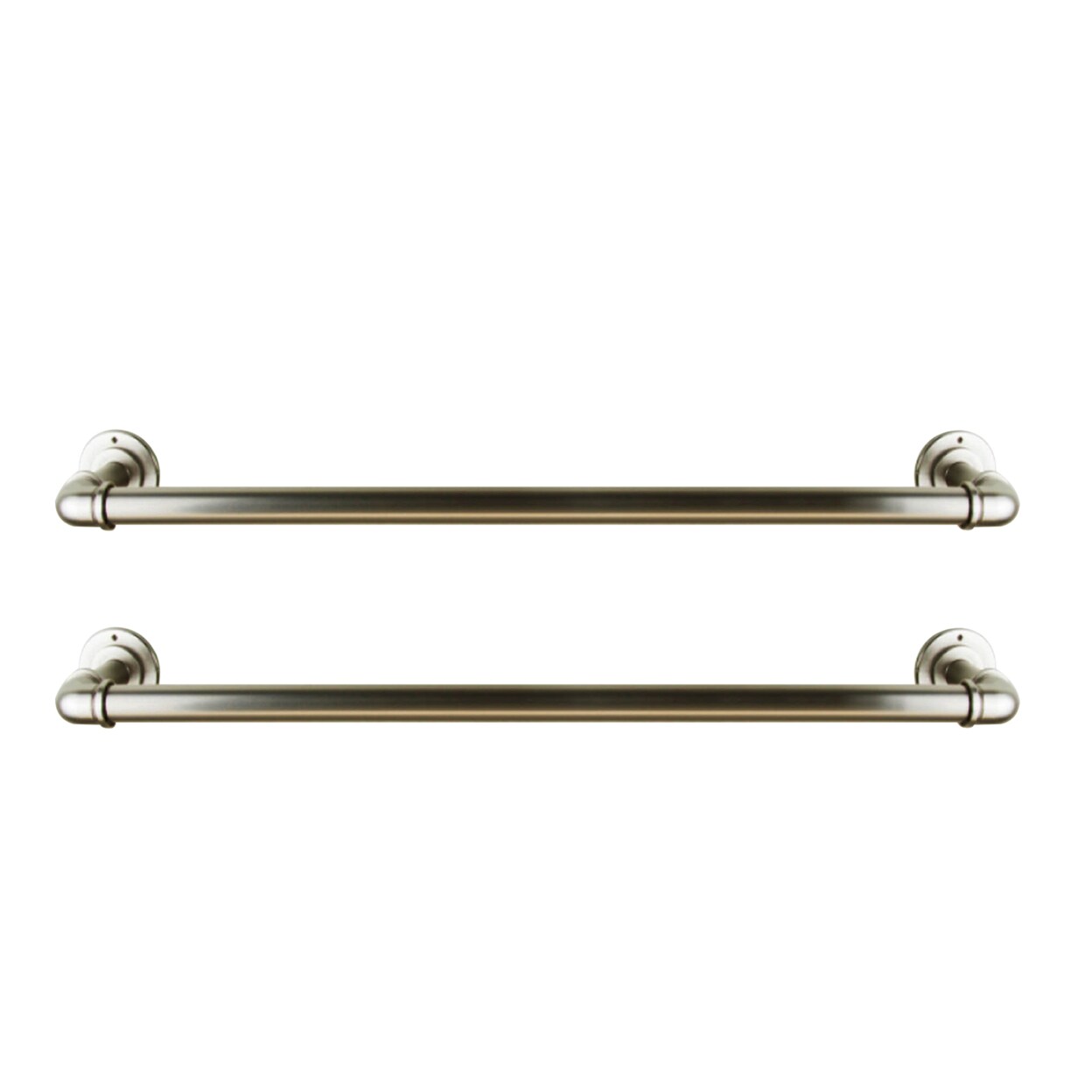 Hermosa Home Industrial Pipe Design 24" Towel Rack (Set of 2) - Satin Nickel