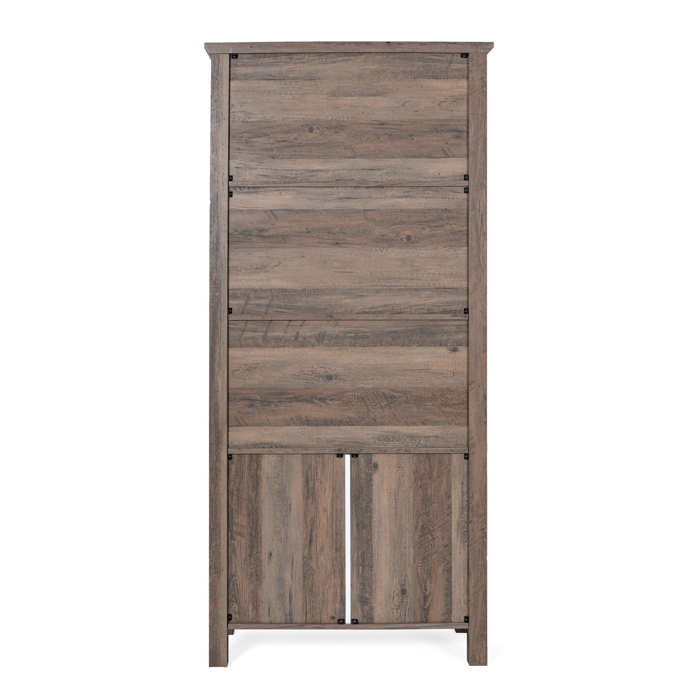 Merrick Lane Omaha Modern Farmhouse Storage Cabinet Bookcase, Glass Doors and Open Shelves