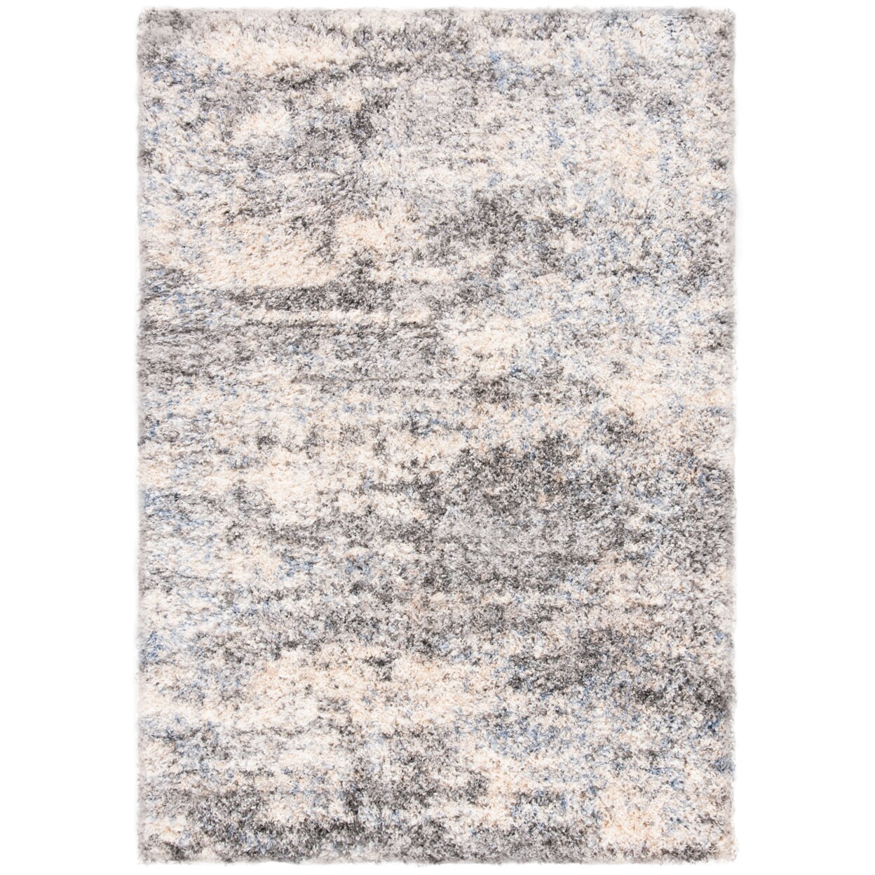 Safavieh Berber Shag Collection BER219G Grey / Cream Rug