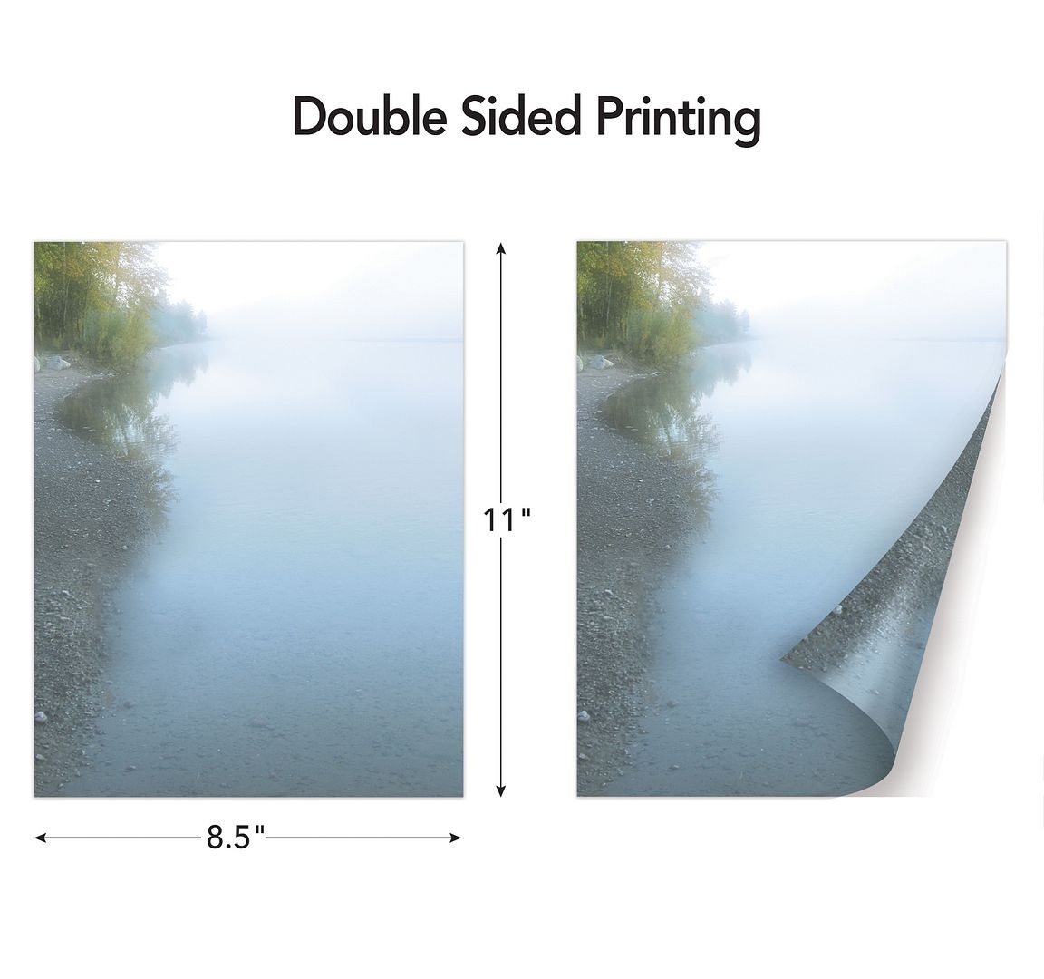 Great Papers! Rivers Edge 2-Sided 8.5&#x22; x 11&#x22; Letterhead and #10 Envelope Scenic Stationery Set, 50 Stationery Sheets with 2-sided printing, and 25 Matching #10 Envelopes, Printer compatible