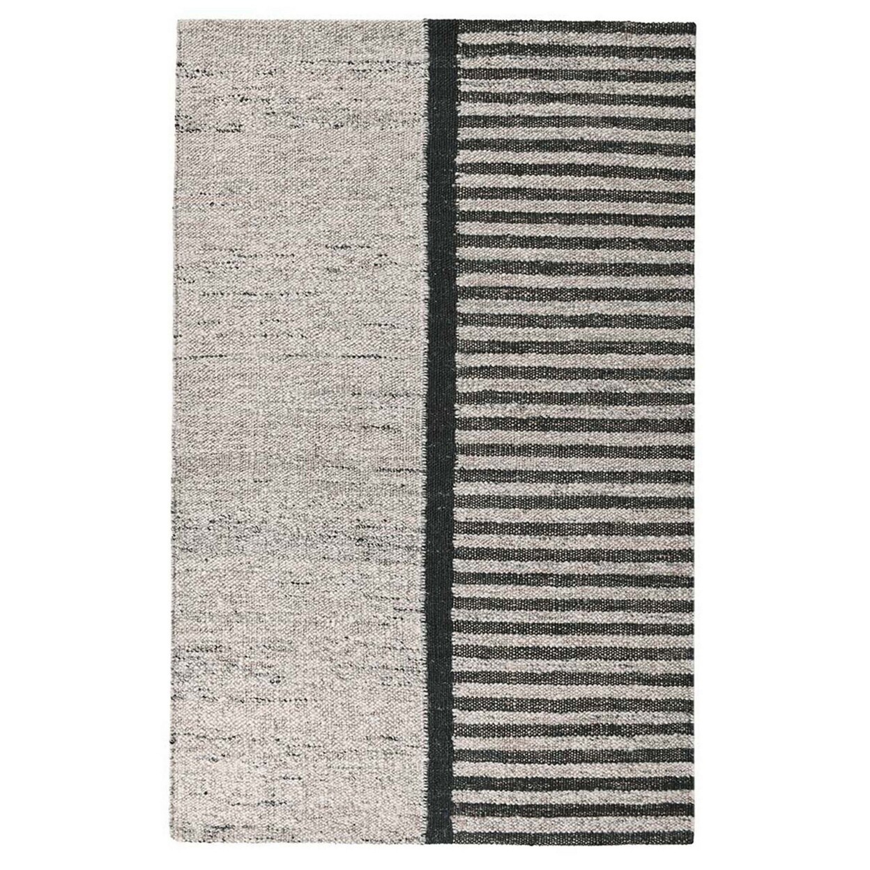 Saltoro Sherpi Nitt 8 x 10 Large Handwoven Jute Wool Area Rug, Asymmetrical, Brown, Black-