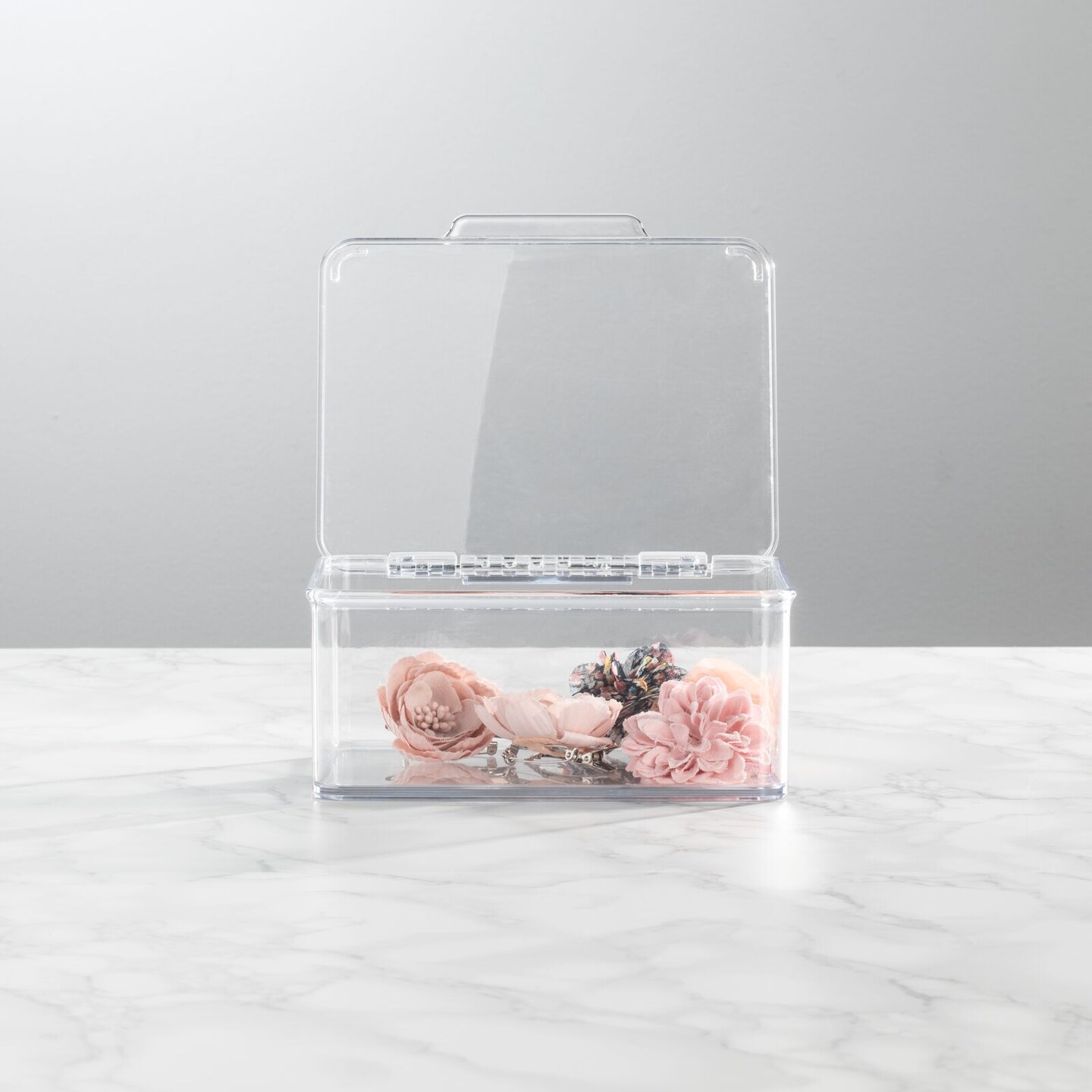 mDesign Stackable Countertop Storage Organizer with Lid