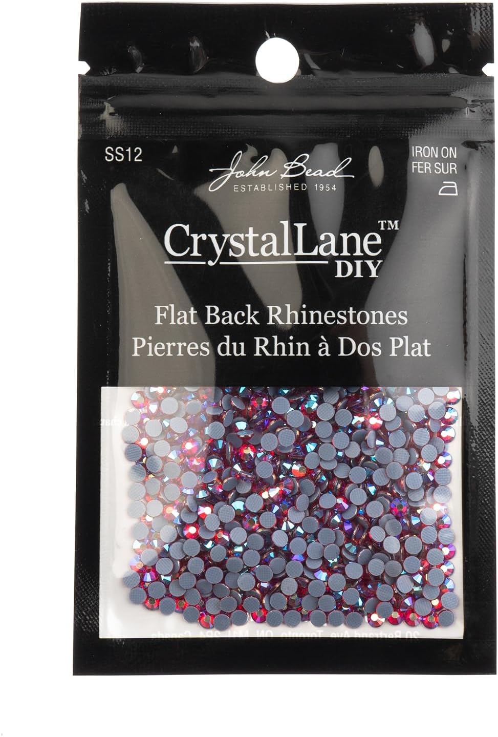 Crystal Lane DIY SS12 (3mm) Hot-fix Glass Flat Backs Rhinestones, 1440pcs