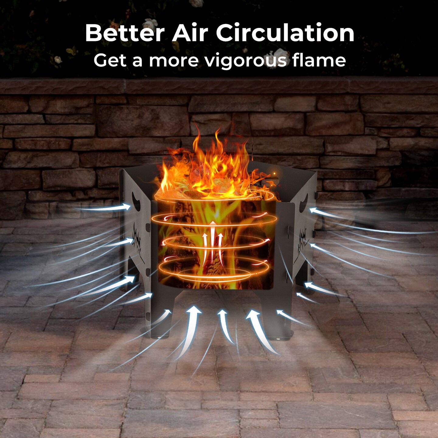 19 Inches Collapsible Portable Plug Fire Pit With Storage Bag