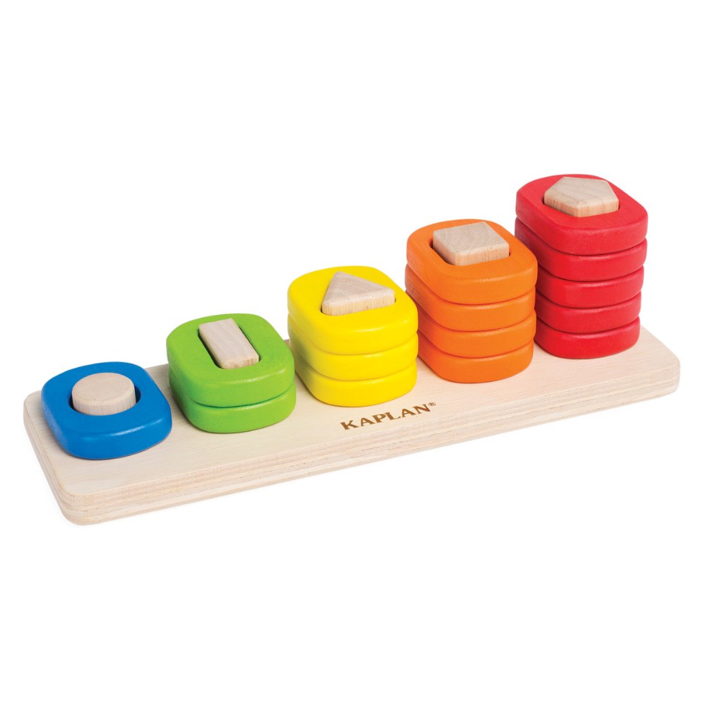 Kaplan Early Learning Company Toddler Shape Sorter, Stacker, and Geometric Puzzle