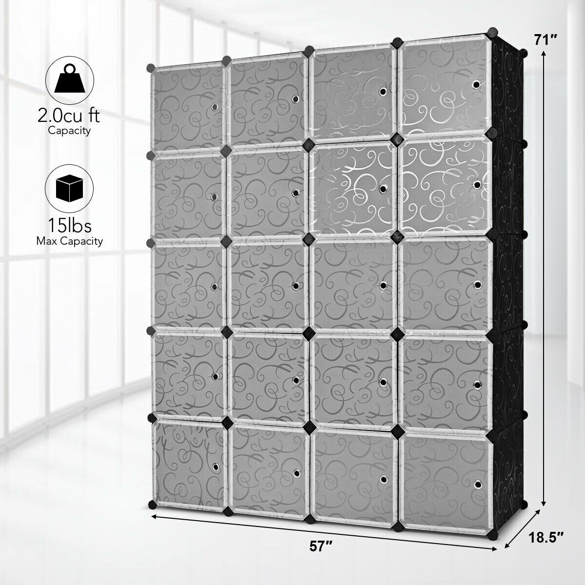 20-Cube DIY Cube Storage Organizer Cube Closet Storage Shelves