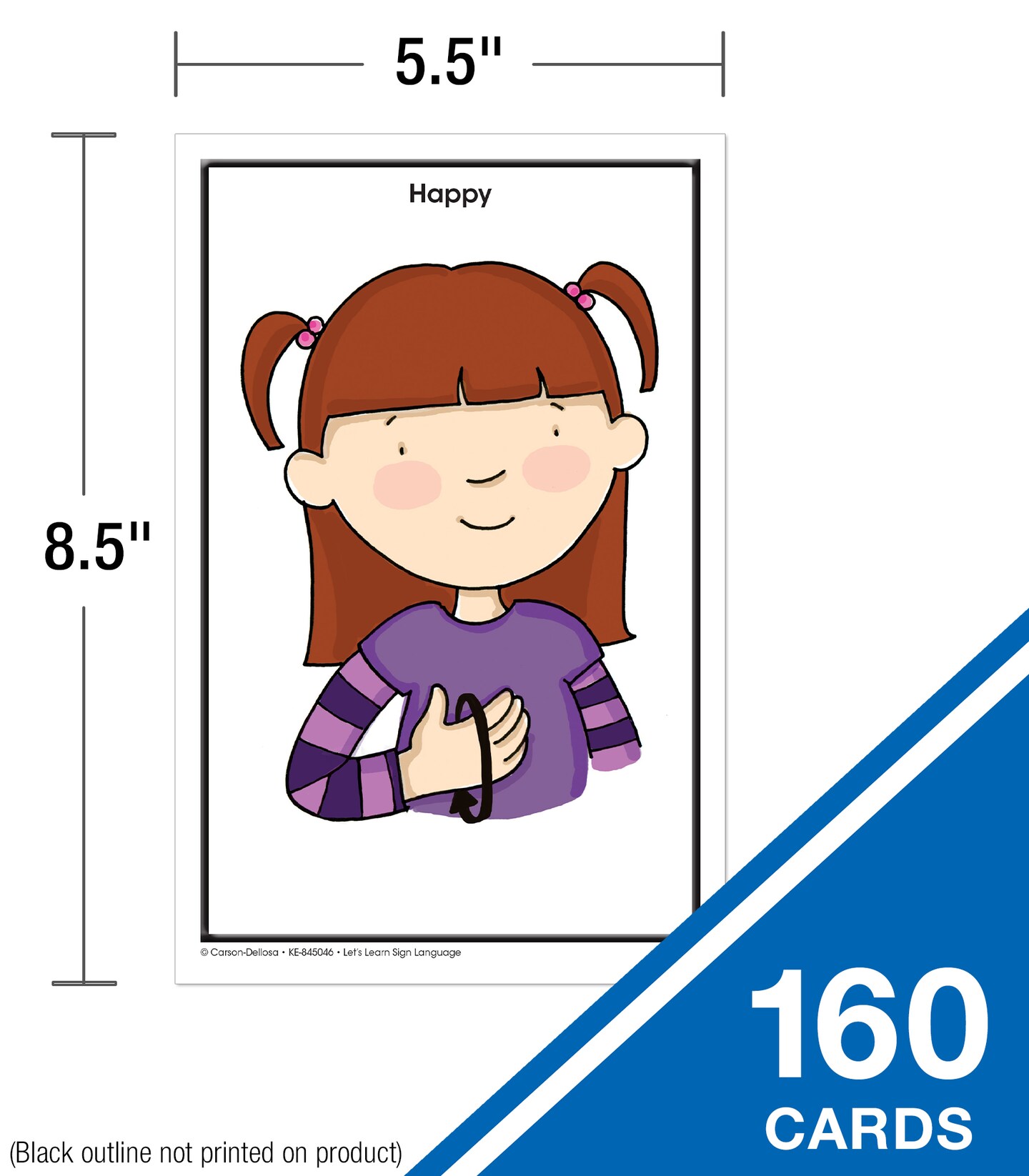 Key Education 160 American Sign Language Flash Cards for Kids, ASL Flash Cards for Kids PreK&#x2013;Grade 2, ASL Cards for Beginners Covering 160 Sight Words, Alphabet, Numbers, Emotions, and More ASL Signs