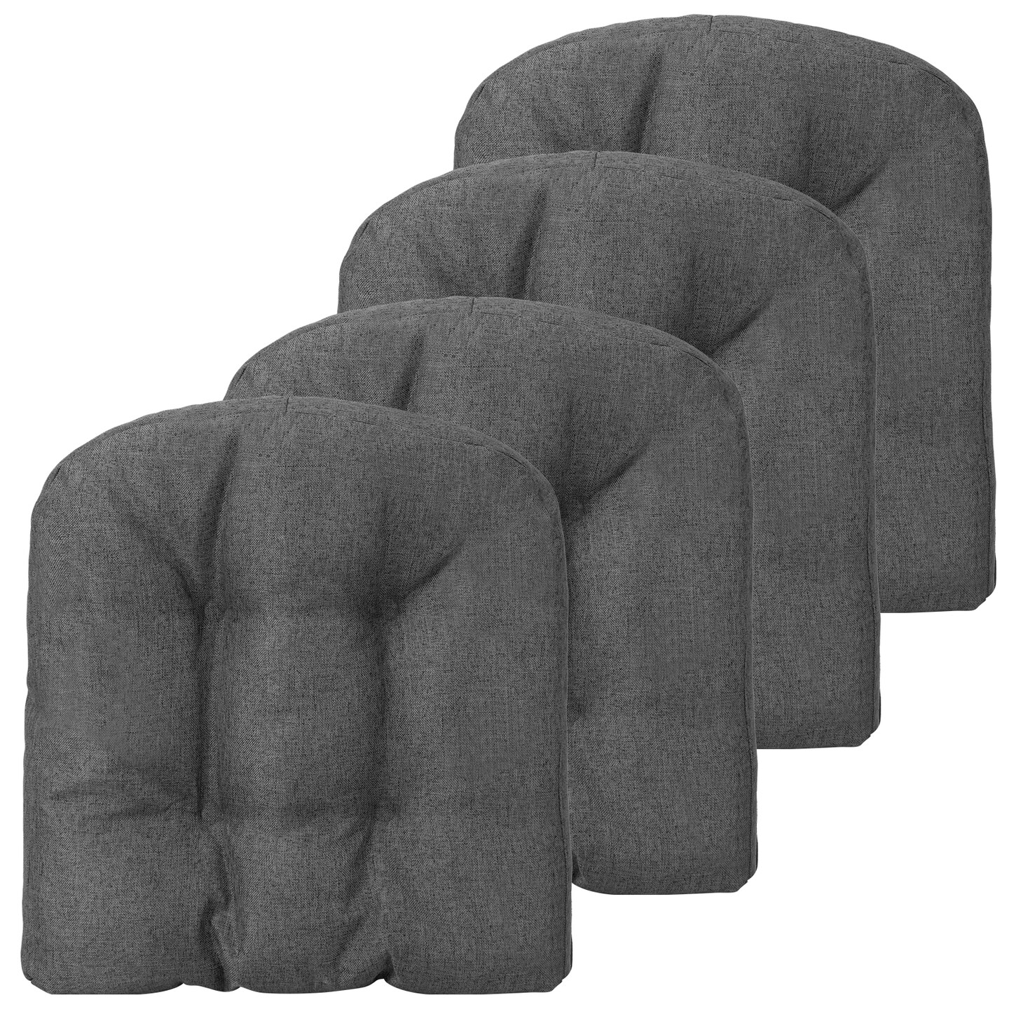4 Pack Dining Chair Cushions with Cotton Filling and Slip-Resistant Back for Home or Office