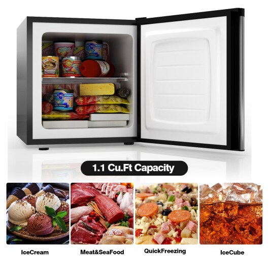 Single Door Mini Upright Freezer 1.1 cu.ft. for Kitchen or Dorm