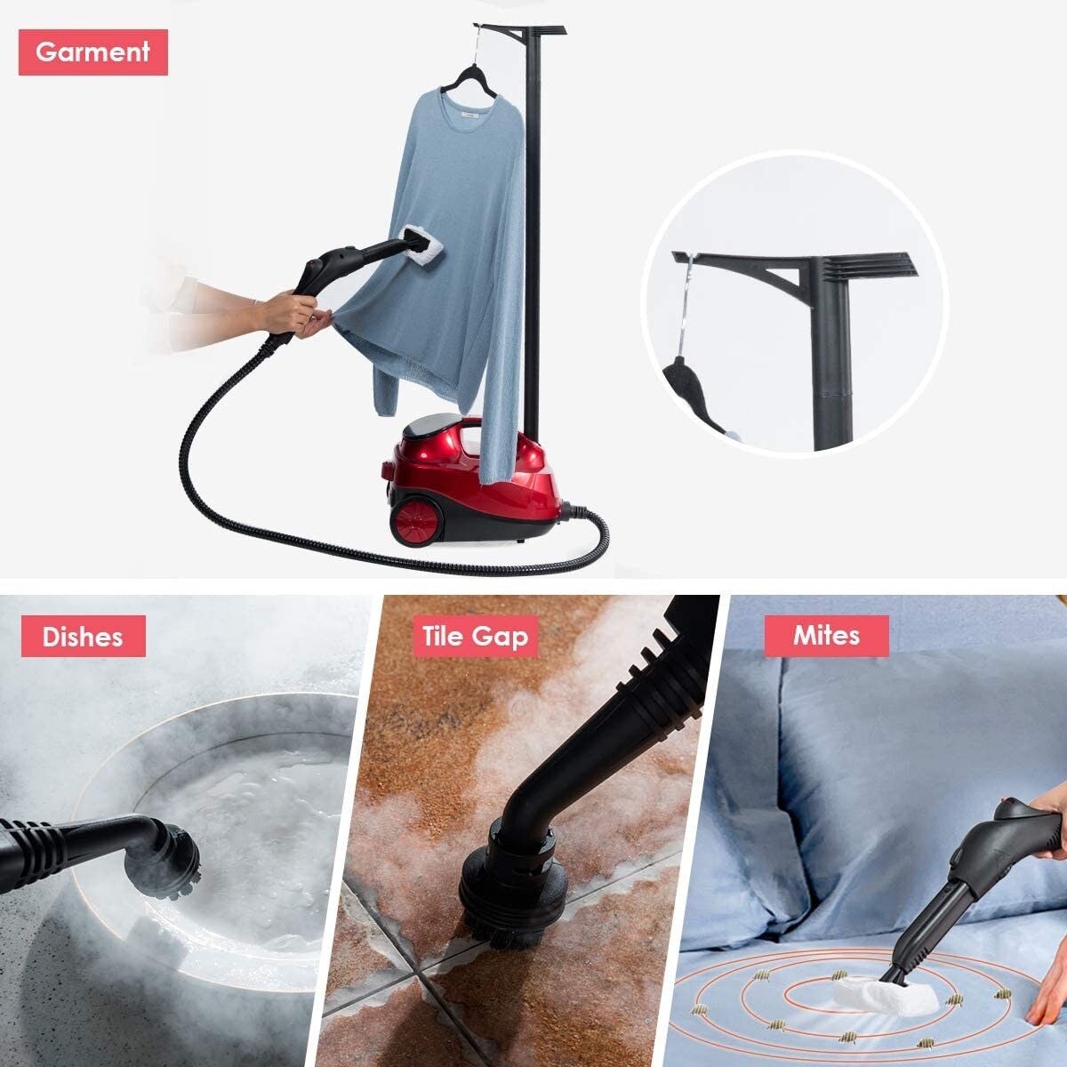 Heavy Duty Multi-purpose Steam Cleaner Mop with Detachable Handheld Unit