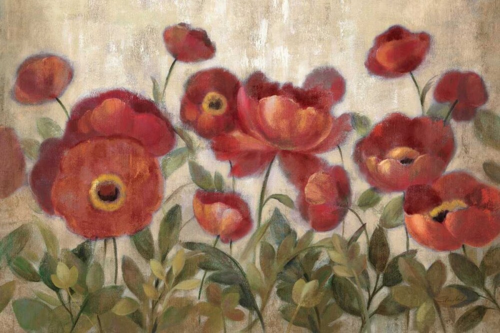 Daydreaming Flowers Red Poster Print by Silvia Vassileva - Item # VARPDX11028