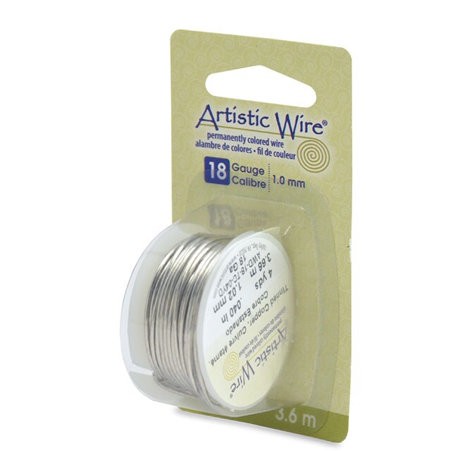 Beadalon Artistic Wire, Colored Copper Craft Wire, 18 Gauge (1mm), 4 yds. Tinned Copper