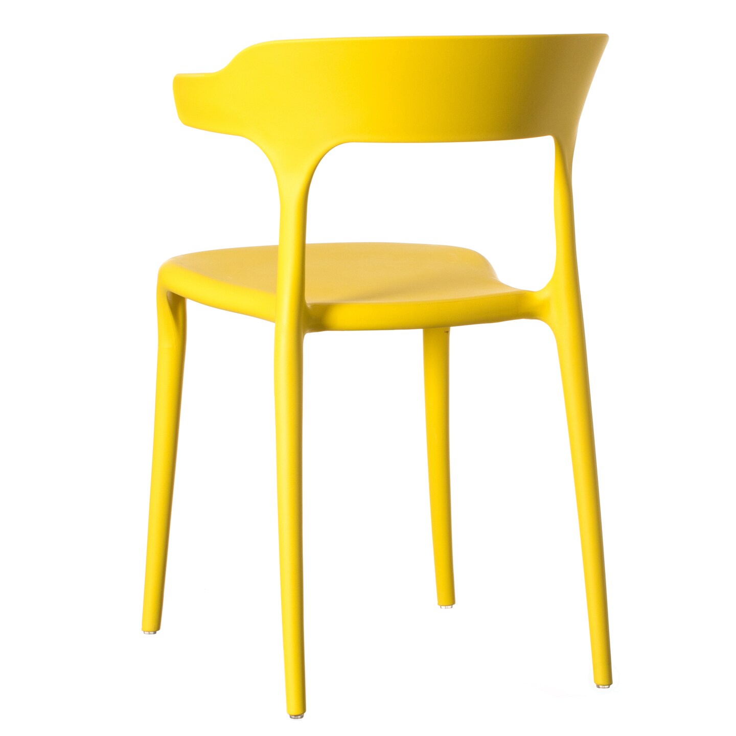 Modern Plastic Outdoor Dining Chair with Open U Shaped Back