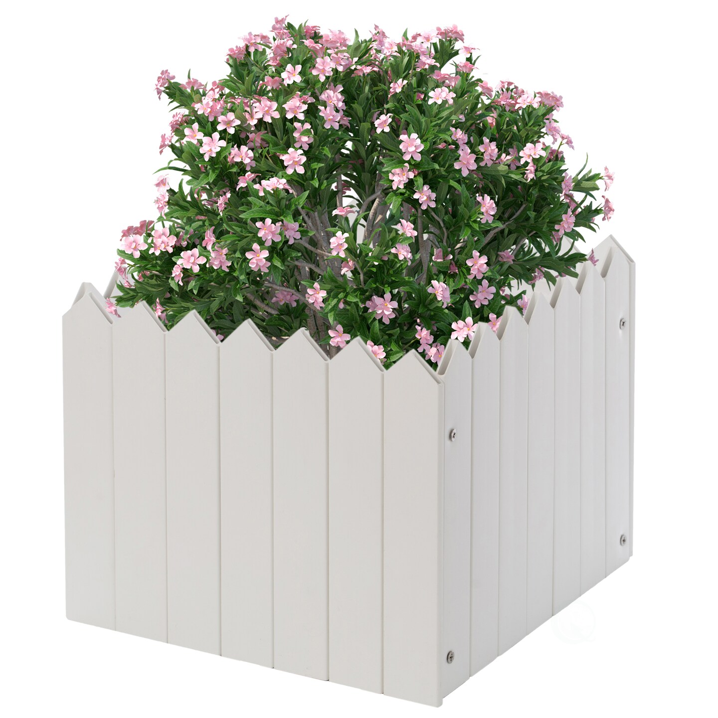 White Vinyl Traditional Fence Design Garden Bed Elevated Screwless Raised Planter Box