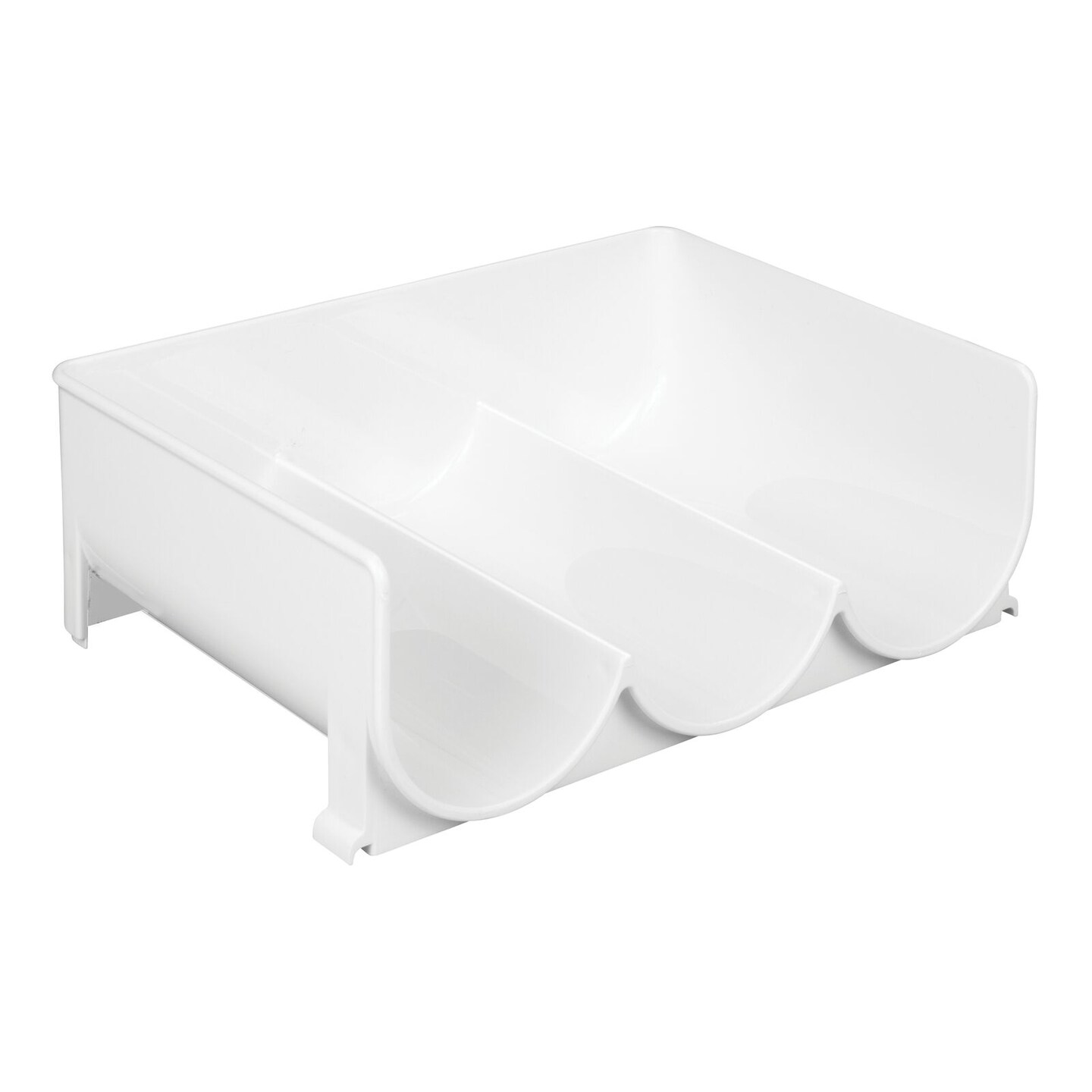 mDesign Stackable Plastic 3 Bottle Refrigerator Wine Rack Holder - White
