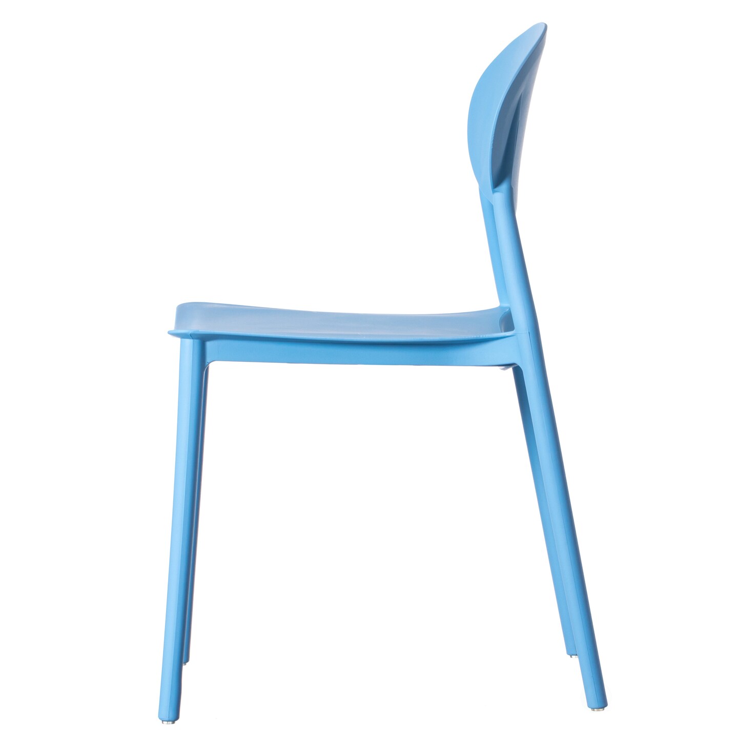 Modern Plastic Outdoor Dining Chair with Open Oval Back Design