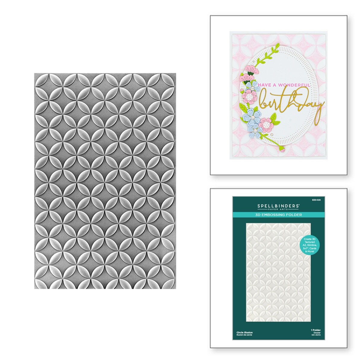 Spellbinders 3D Embossing Folder 5.5"X8.5"Circle Illusion Michaels