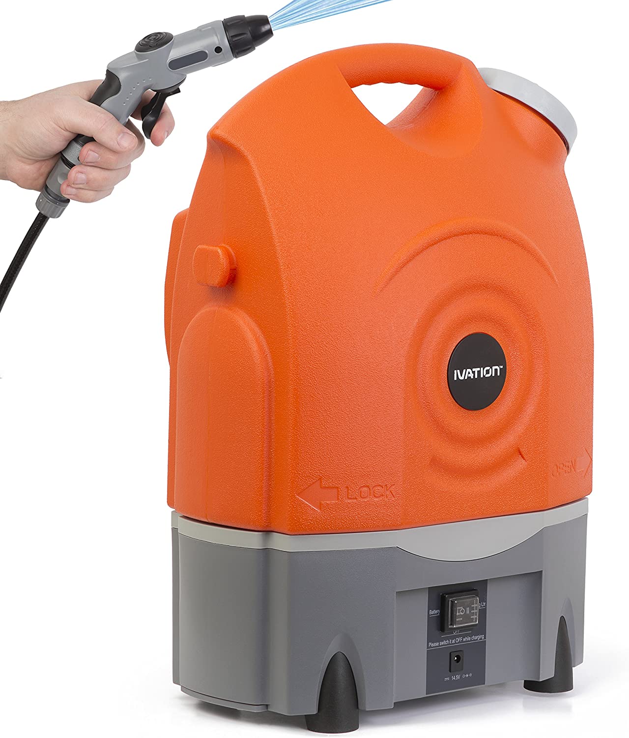 Ivation Multipurpose Electric Pressure Washer w/Water Tank, Rechargeable Battery Portable Washer