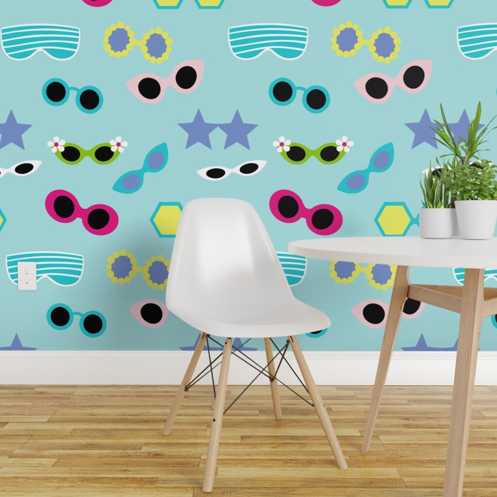 Peel  Stick Wallpaper 2FT Wide Bright Floral Painting Colorful Florals  With Black Backg Neon Summer Flower Custom Removable Wallpaper by  Spoonflower  Michaels