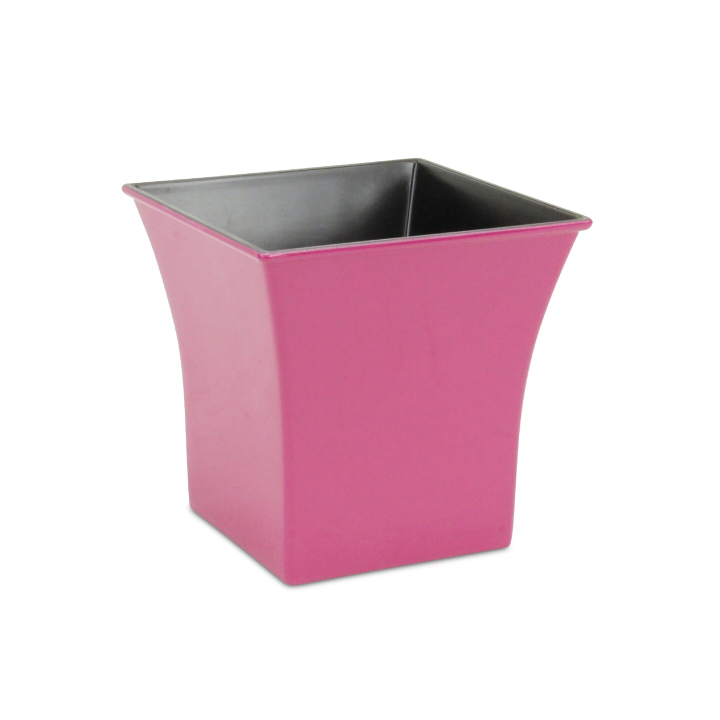 Contemporary Home Living 7.25&#x22; Pink and Black Tapered Square Planter