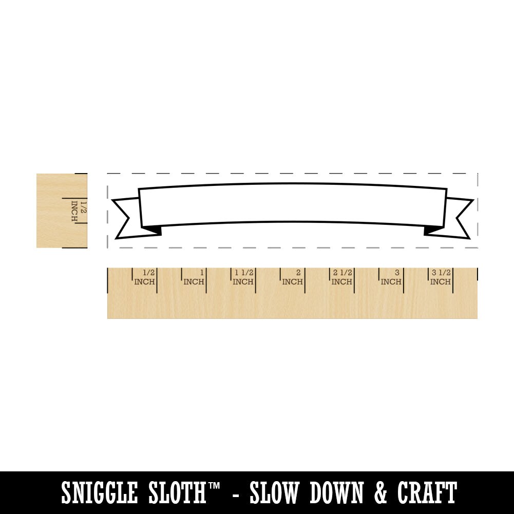 Blank Arched Ribbon Banner Rectangle Rubber Stamp for Stamping Crafting